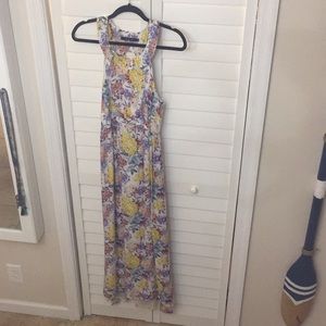 Floral maxi dress with open back